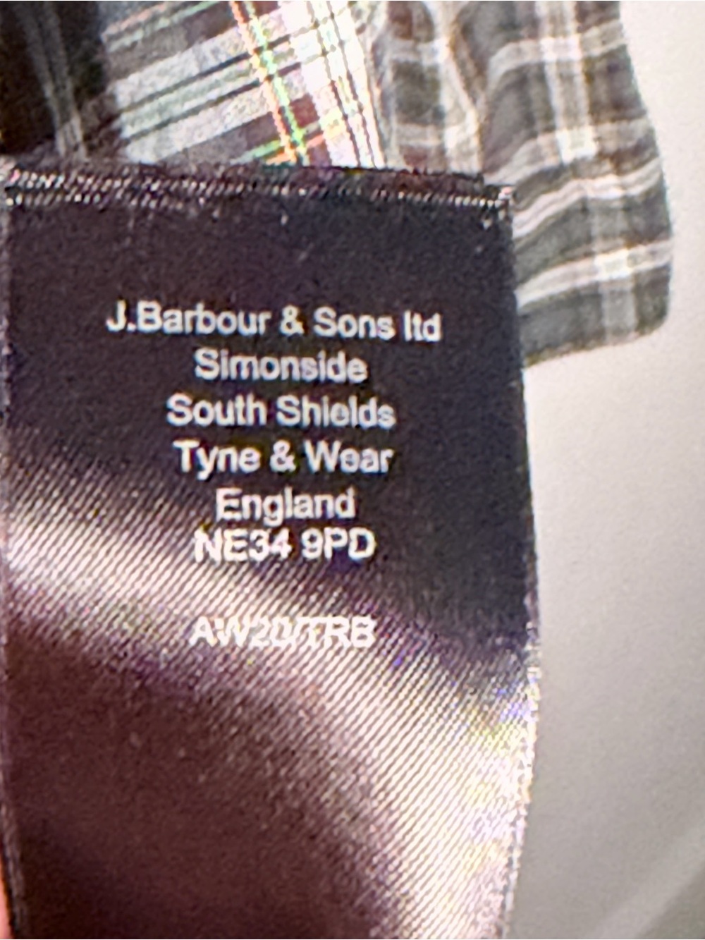 Barbour Navy and White Plaid Button-Down Shirt - Picture 6 of 7